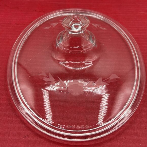 Pyrex 1.5qt Vintage Oval Glass Casserole Dish Etched Silver Plated Footed Holder - Picture 3 of 16